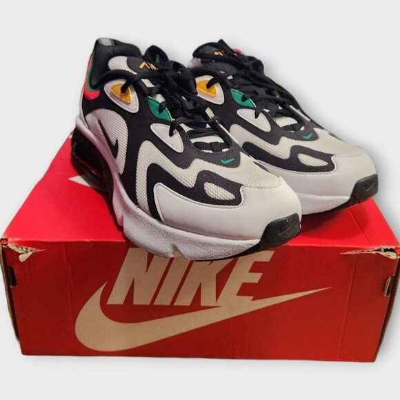 Nike Air Max 200 Unisex Sneakers in White/Black/Bright Crimson 7 - Picture 2 of 7
